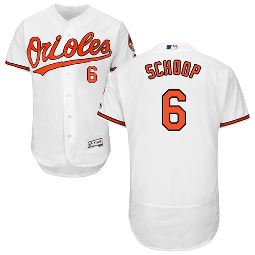 Orioles #6 Jonathan Schoop White Flexbase Authentic Collection Stitched MLB Jersey